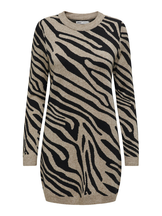ONLY ONLY Sukienka dzianinowa Jenni 15321988 Brązowy Regular Fit