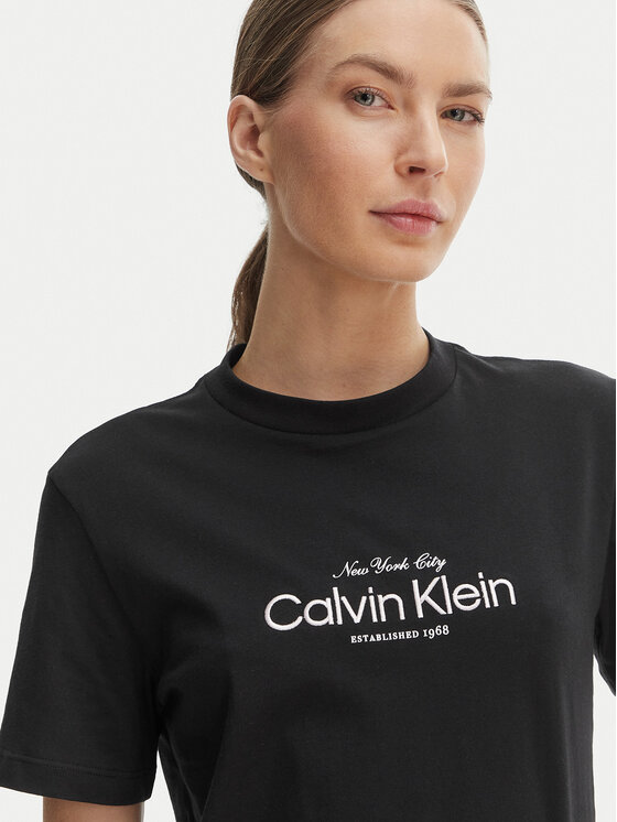 Calvin Klein Jeans Calvin Klein Jeans Marškinėliai NYC Logo LV047F810G Juoda Classic Fit