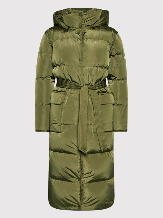 Tommy Jeans Tommy Jeans Daunenjacke Longline Belted DW0DW11115 Khakifarben Regular Fit