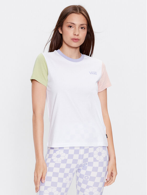 Vans Vans Тишърт Colorblock Crew VN000AEF Бял Regular Fit