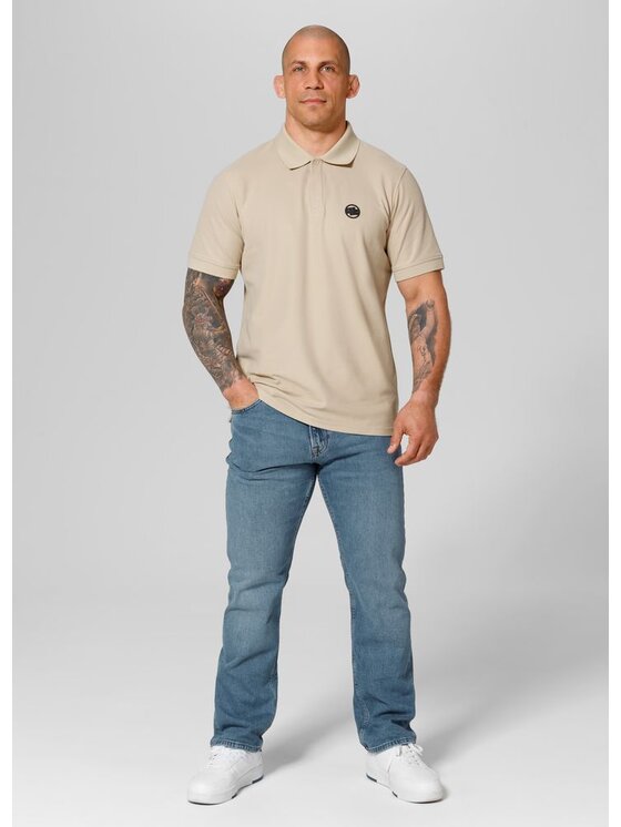 PITBULL PITBULL T-Shirt Koszulka Beżowy Regular Fit
