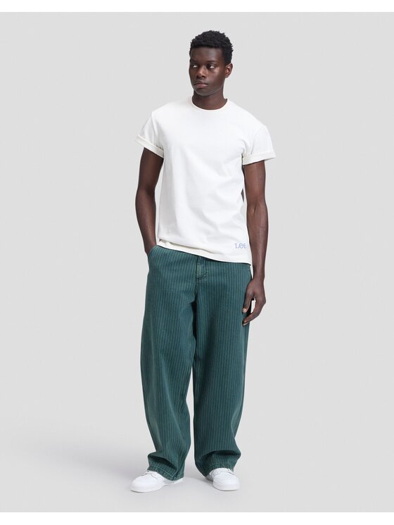 Lee Lee T-Shirt WORKWEAR BUILDING TEE Biały Relaxed Fit