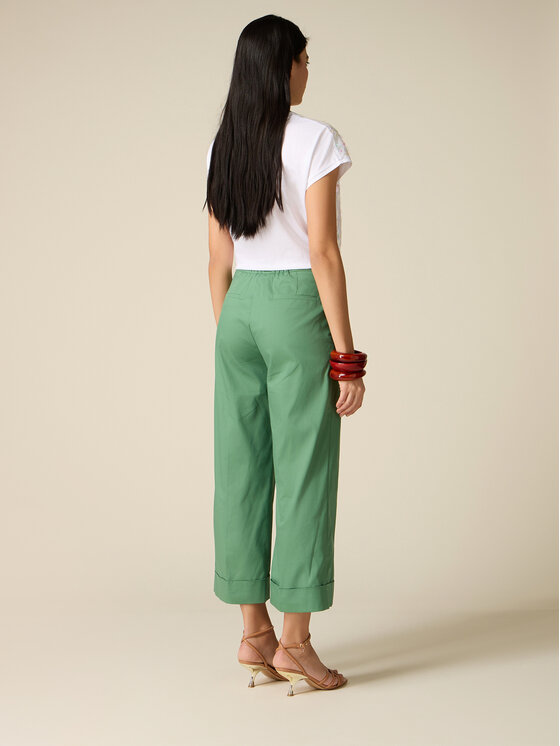 Oltre Oltre Pantaloni di tessuto P02BR009295N015 Verde Baggy Fit