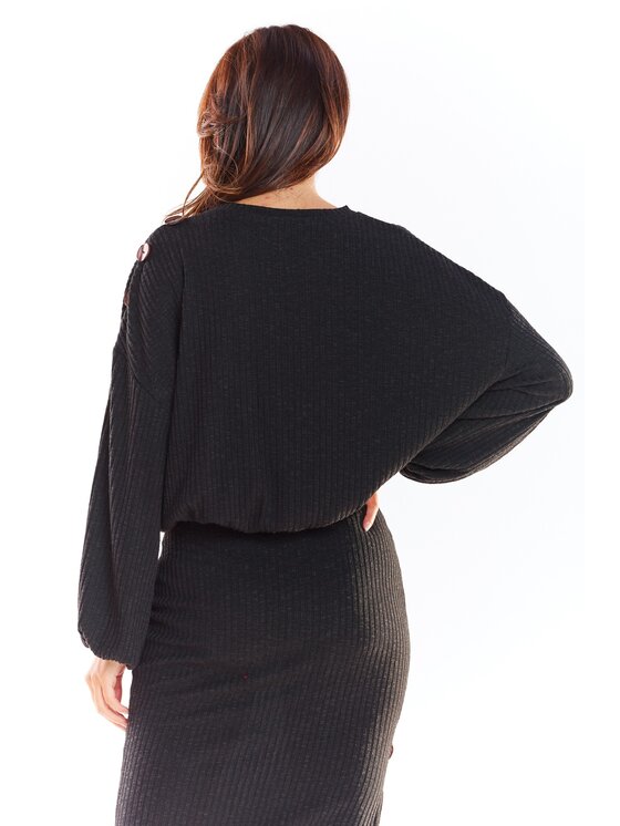 Awama Awama Sweter A318 Czarny Basic Fit