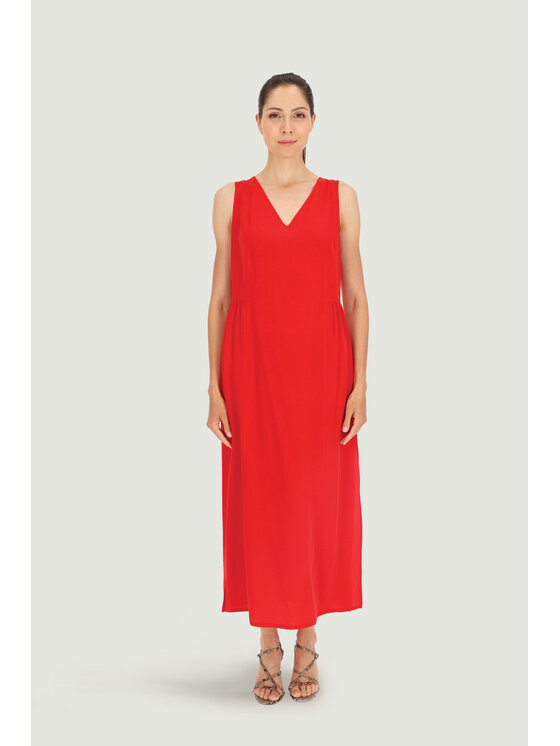Deni Cler Milano Deni Cler Milano Sukienka letnia W-DC-3087-E2-J1-30-1 Czerwony Oversize