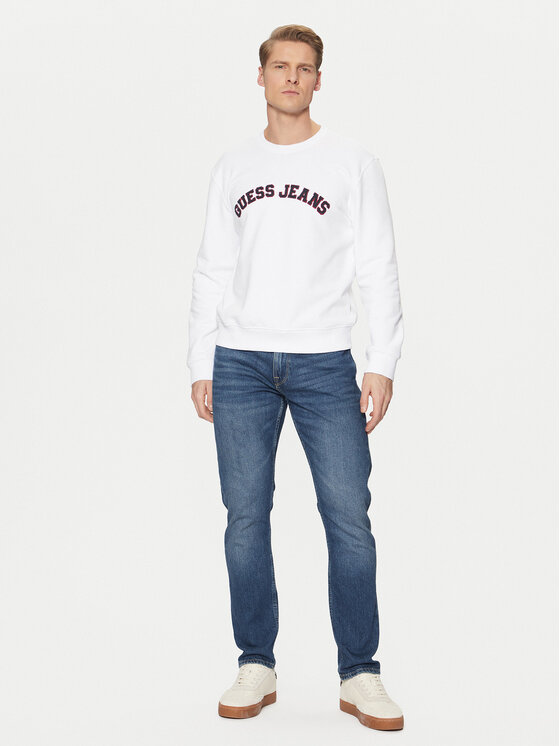 Guess Jeans Guess Jeans Mikina M5RQ41 KCPR1 Bílá Regular Fit