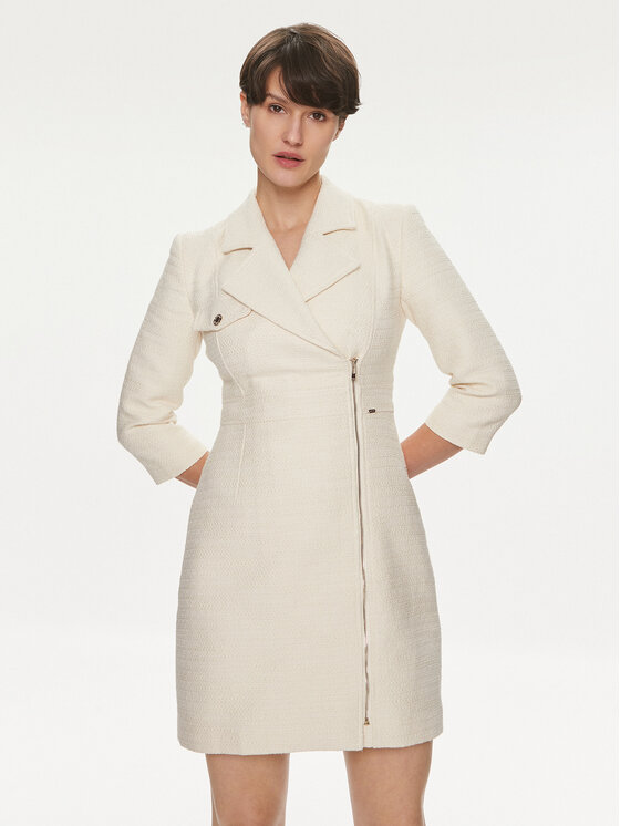 Morgan Morgan Rochie de zi 241-RTWEED Écru Regular Fit