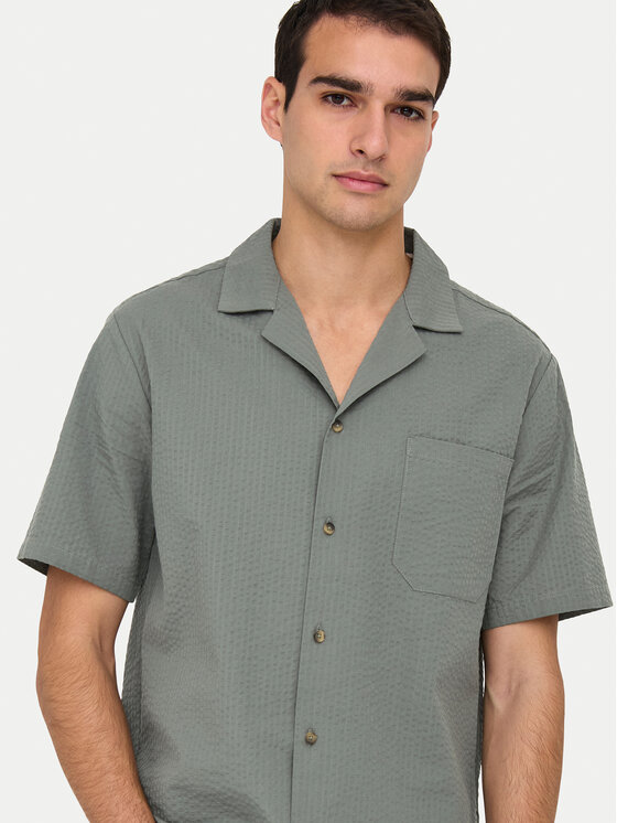 Only & Sons Only & Sons Koszula Eye Resort 22030342 Zielony Relaxed Fit
