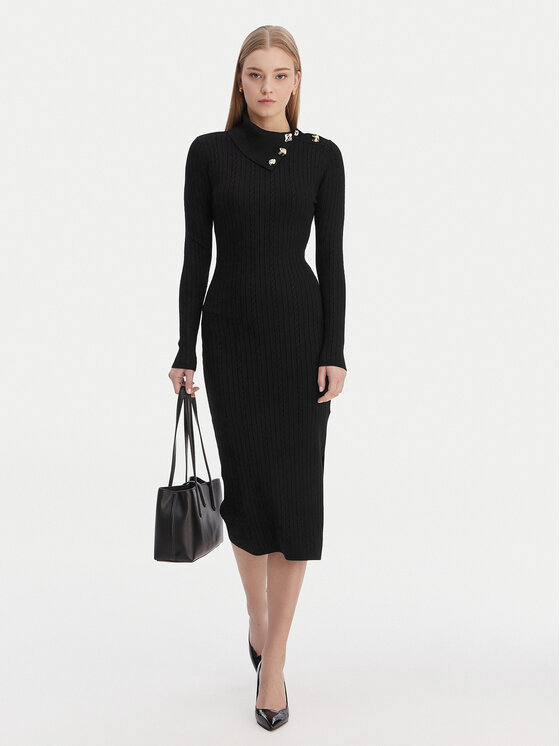 Guess Guess Trikotažinė suknelė W6RK01 Z2YJ2 Juoda Regular Fit