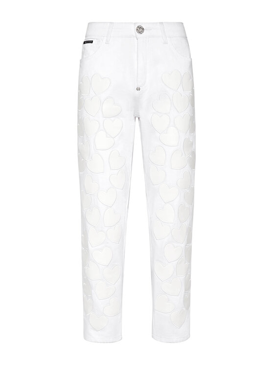 PHILIPP PLEIN PHILIPP PLEIN Jeansy 1273 Biały Mom Fit