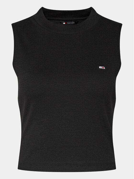 Tommy Jeans Tommy Jeans Top DW0DW17533 Negru Regular Fit