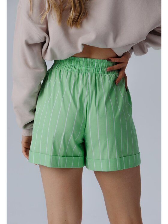 LAURELLA LAURELLA Šortky z materiálu 3SS015 Zelená Regular Fit