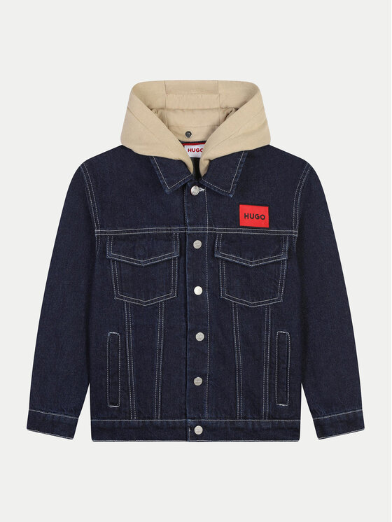 HUGO Hugo Kurtka jeansowa G00158 D Granatowy Regular Fit