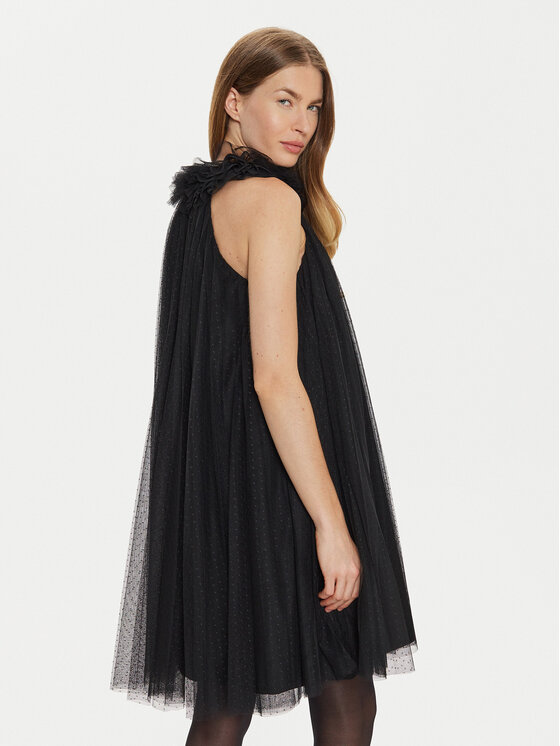 TWINSET TWINSET Cocktail obleka 242AT2150 Črna Loose Fit