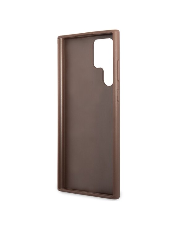 Guess Guess Etui na telefon 4G Metal Gold Logo Brązowy