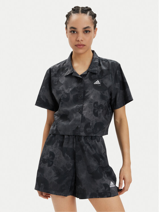 adidas Риза Floral Graphic IN7315 Сив Relaxed Fit | Modivo.bg
