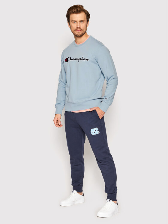 Felpa Embroidered Script Logo 217061 Blu Comfort