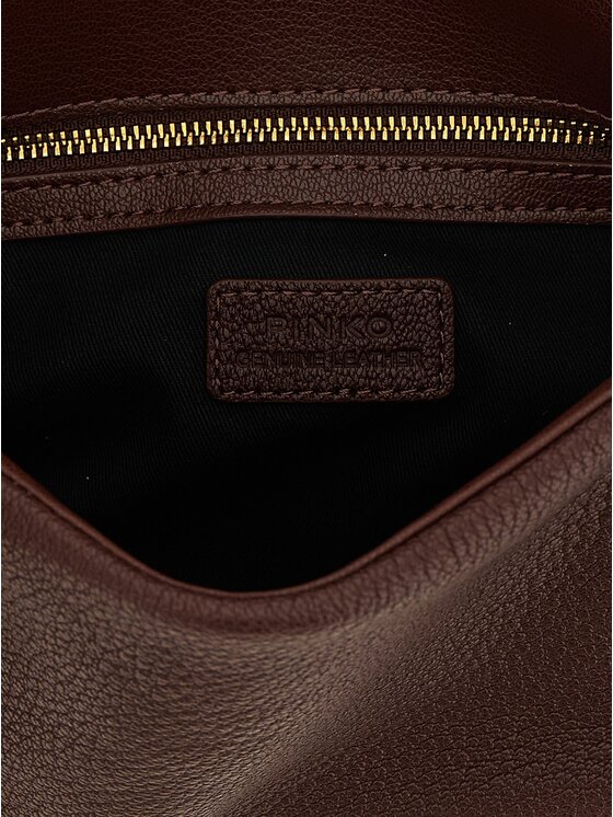 PINKO PINKO Torebka Brown Lamb Leather Shoulder Brązowy
