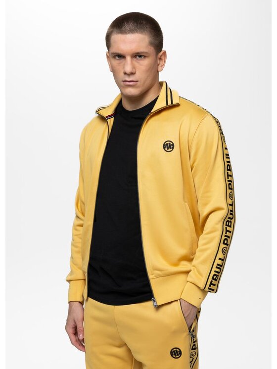PITBULL PITBULL Bluza Oldschool Tape Logo Żółty Regular Fit