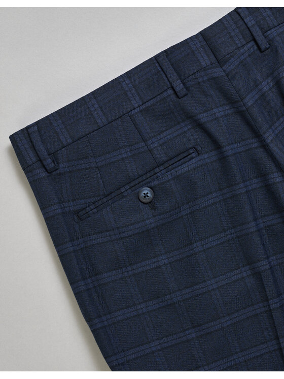 Borgio Borgio Spodnie garniturowe viloro 01 Granatowy Super Slim Fit