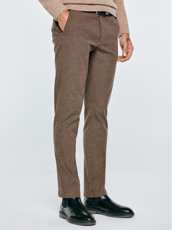 BIG STAR BIG STAR Chinosy LAINEY Brązowy Slim Fit
