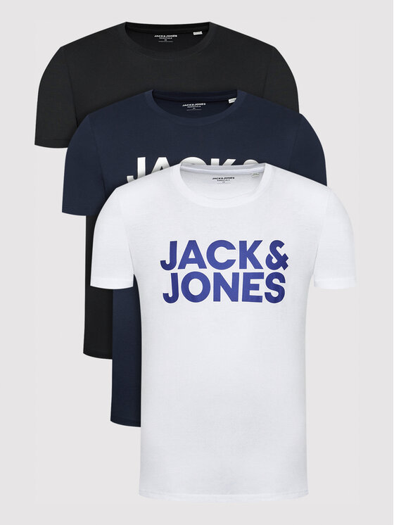 Jack&Jones Jack&Jones 3er-Set T-Shirts Corp Logo 12191762 Bunt Regular Fit