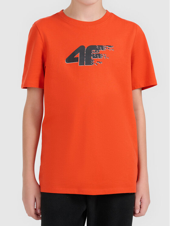 4F 4F T-Shirt 4FJWAW26TTSHM3515-70S Pomarańczowy Active Fit