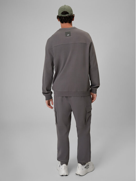 4F 4F Spodnie dresowe NIGHT RUN Szary Regular Fit