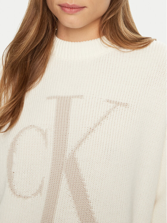 Calvin Klein Jeans Calvin Klein Jeans Džemperis Intrasia J20J224799 Écru Relaxed Fit