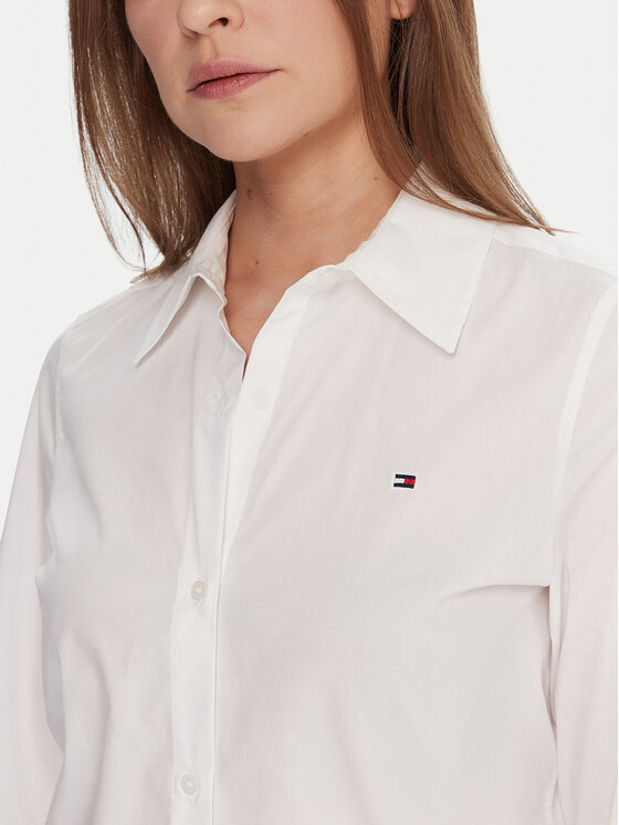 Tommy Hilfiger Tommy Hilfiger Риза WW0WW47169 Бял Regular Fit