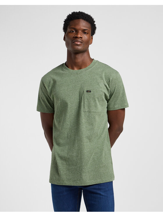 Lee Lee T-Shirt ULTIMATE POCKET TEE 112365383 Zielony Regular Fit