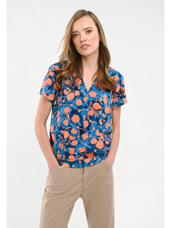 Volcano Volcano Bluzka C-TULIP Turkusowy Regular Fit