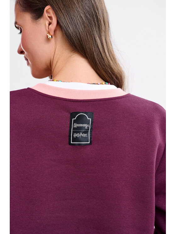NAOKO NAOKO Bluza Riddiculus Bordowy Reglan Fit
