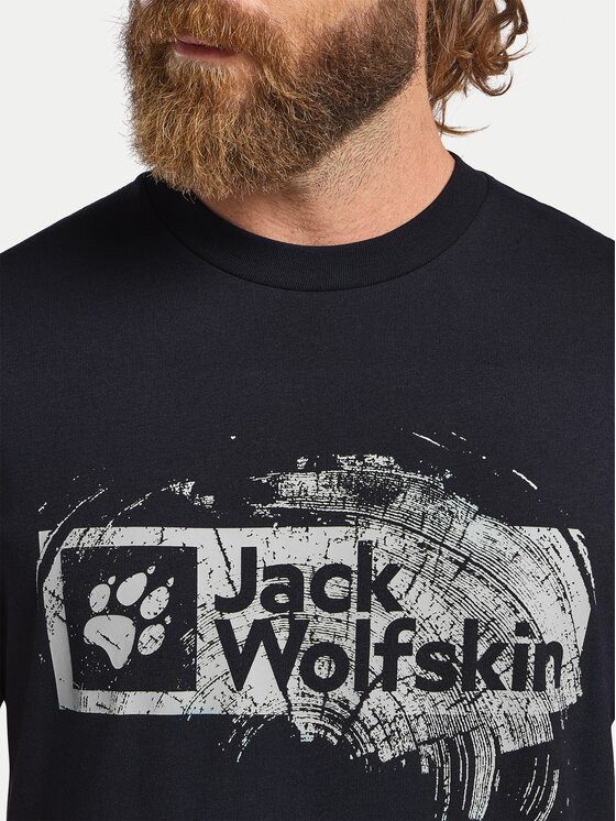 Jack Wolfskin Jack Wolfskin Marškinėliai Brand T A64116 Tamsiai mėlyna Regular Fit