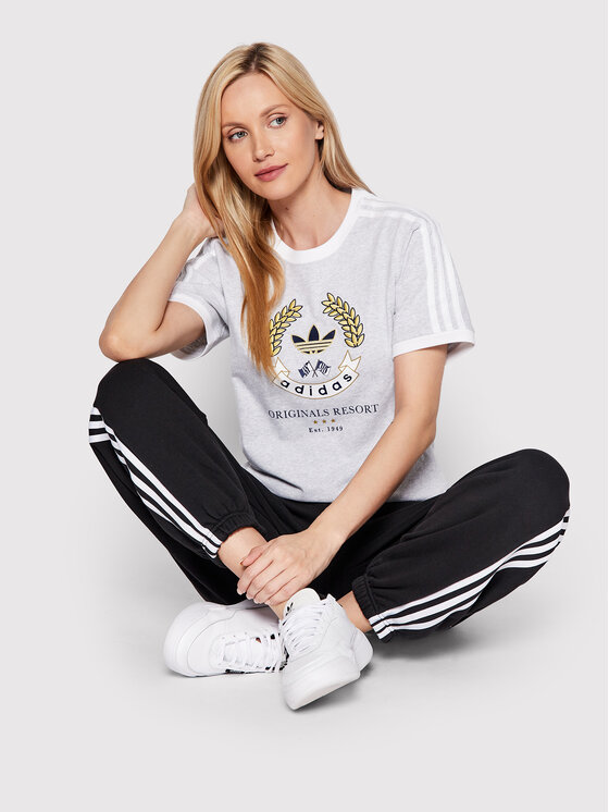 adidas adidas Тишърт Graphic HL6554 Сив Loose Fit