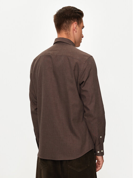 Selected Homme Selected Homme Koszula 16094903 Brązowy Slim Fit