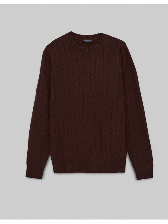 Borgio Borgio Sweter varzo_bd Bordowy Regular Fit