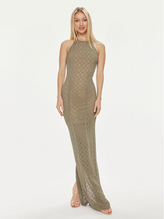 Guess Guess Rochie de seară Belle W4GK80 Z36O0 Verde Slim Fit