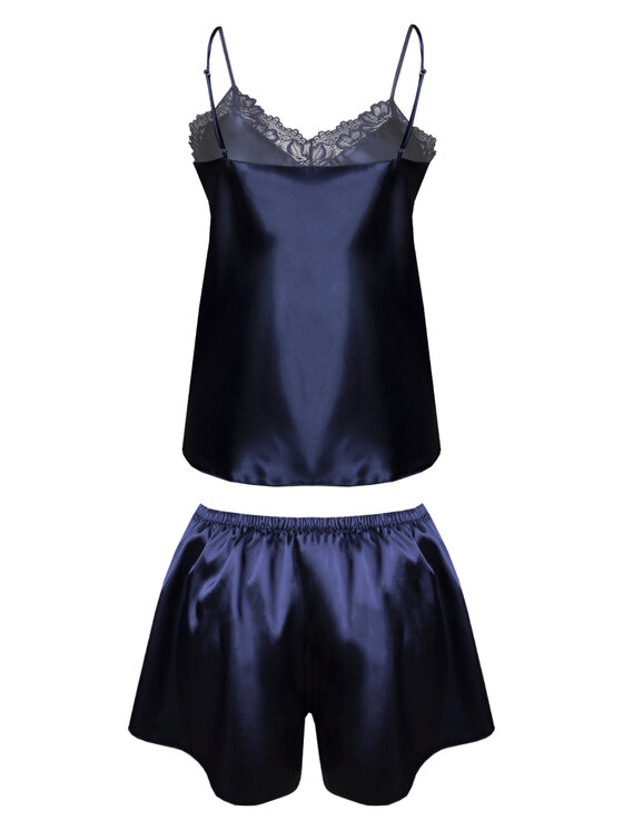 DKaren Lingerie DKaren Lingerie Piżama KSAMANTHA-GRANAT Granatowy Classic Fit