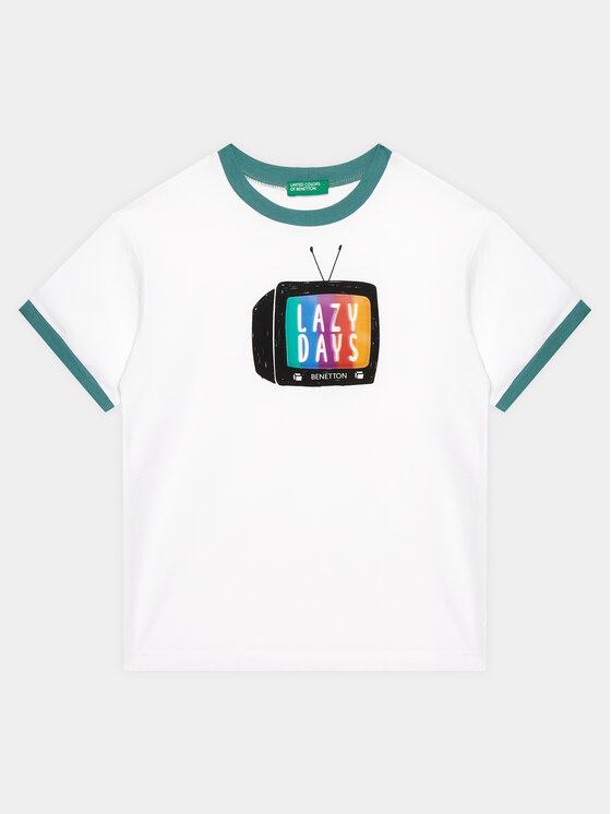 United Colors Of Benetton T-Shirt 3096C10HI Biały Regular Fit