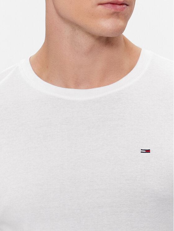 Tommy Jeans Tommy Jeans Longsleeve DM0DM04409 Biały Slim Fit