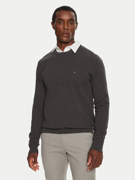 Tommy Hilfiger Tommy Hilfiger Megztinis MW0MW36347 Pilka Regular Fit