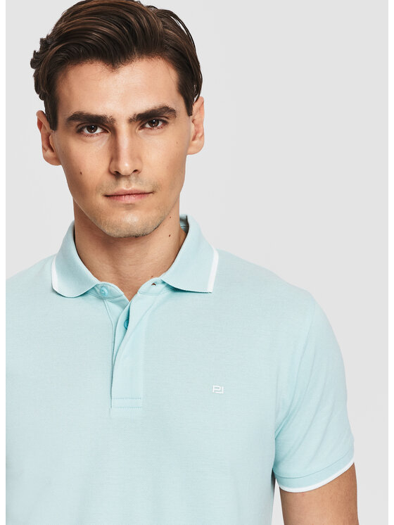 Pako Lorente Pako Lorente Polo P26SF-TX-018 Turkusowy Classic Fit