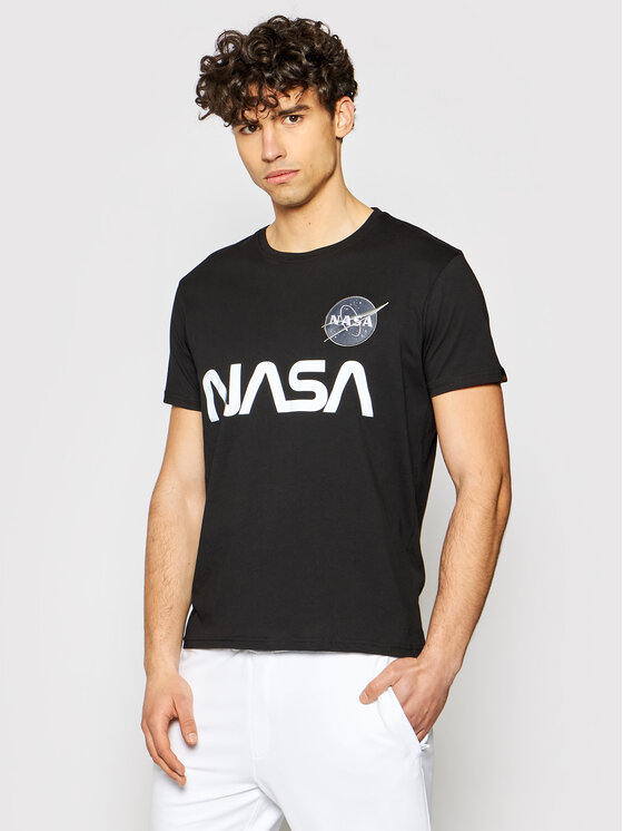 Alpha Industries Alpha Industries T-Shirt Nasa Reflective 178501 Černá Regular Fit