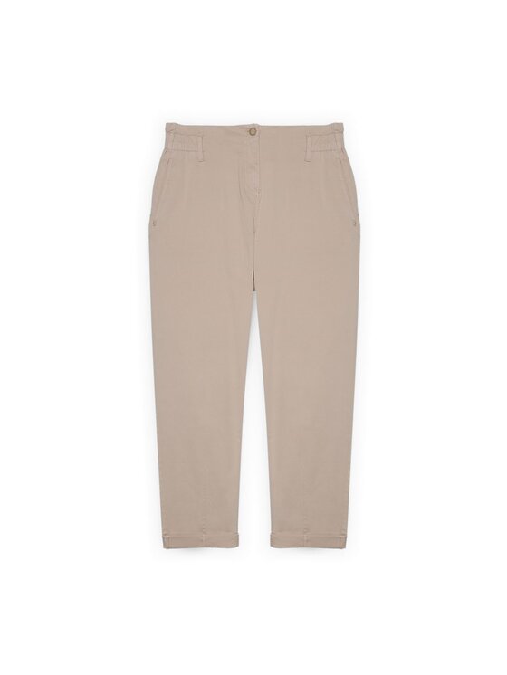 Fiorella Rubino Fiorella Rubino Spodnie materiałowe P706T005159N002 Kremowy Regular Fit