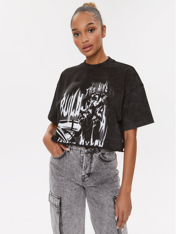 Hugo Majica Cropped_Bp 50508784 Siva Relaxed Fit