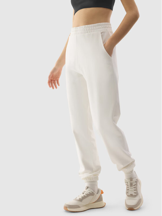 4F 4F Pantaloni da tuta 4FRSS24TTROF1054-11S Bianco Regular Fit