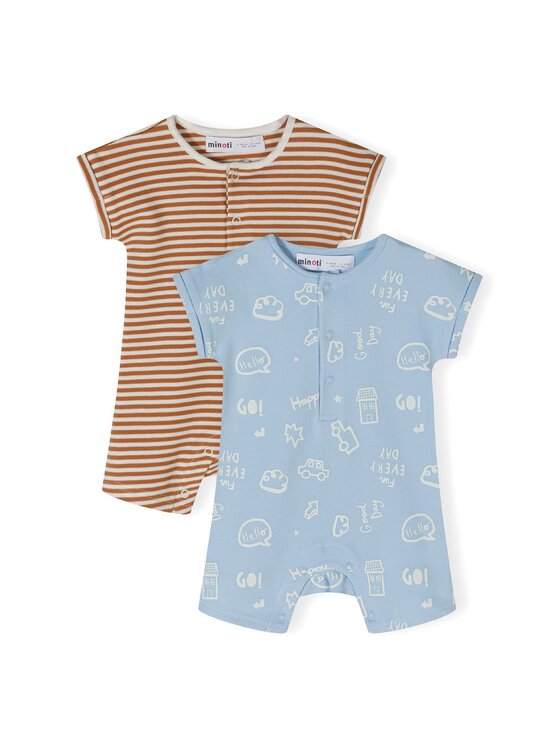 MINOTI MINOTI Komplet 2 par pajacy 24babypack31 Beżowy