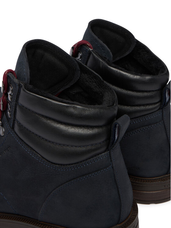 Tommy Hilfiger Tommy Hilfiger Schnürschuhe Cleated Hilfiger Wrm Hook Boot FM0FM05699 Dunkelblau