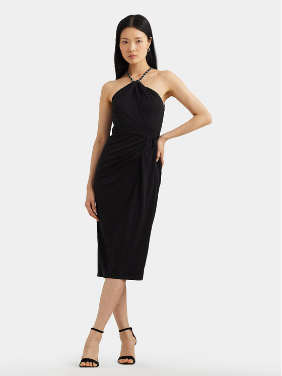 Lauren Ralph Lauren Koktejlové šaty 250933432001 Čierna Slim Fit